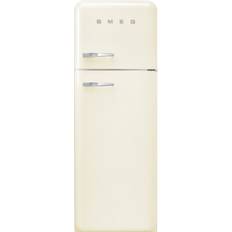 Freistehende Gefriergeräte - Gefrierschrank über Kühlschrank Gefrierschränke Smeg FAB30RCR5 Beige