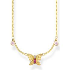 Thomas Sabo Butterfly Necklaces - Gold/Red/Violet