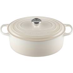 Gusseisen Sonstige Töpfe Le Creuset Meringue Signature Cast Iron Oval med lock 6.3 L