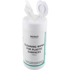 Toalett - og husholdningspapir Deltaco Cleaning Wipes for Plastic Surfaces 100pcs
