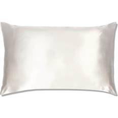 California King - Pink Bed Linen Slip Pure Silk Pillow Case Pink, White (76x51)