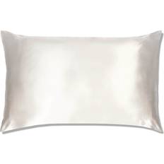 California King - Pink Bed Linen Slip Pure Silk Pillow Case Pink, White (76x51)