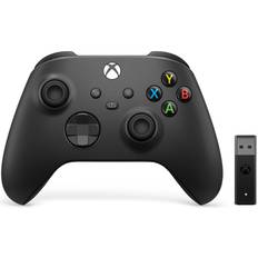 Game Controllers Microsoft Xbox One Wireless Controller + Wireless Adapter for Windows 10 - Black