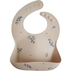 Mushie Silicone Baby Bib Lilac Flowers