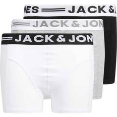 Boksershorts Jack & Jones Junior Sense Trunks 3-pack - Light Grey Mela/Black/White (12149293)