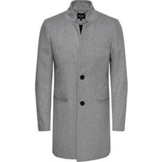 Herre - Ull Kåper & Frakker Only & Sons Wool Blend Trenchcoat - Grey/Light Grey Melange