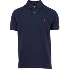 Bomull Pikéskjorter Polo Ralph Lauren Slim Fit Mesh T-Shirt - Navy/Red