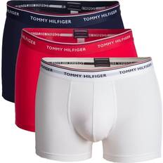 Tommy Hilfiger Herren Unterhosen Tommy Hilfiger Stretch Cotton Trunks 3-Pack - White/Tango Red/Peacoat