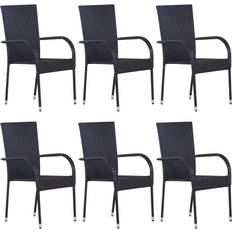 Rattan Patio Chairs vidaXL 310087 6-pack Garden Dining Chair