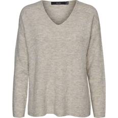 Damen Pullover Vero Moda Lefile V-Neck Knitted Pullover - Grey/Birch