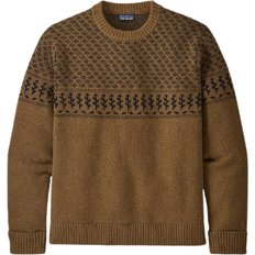 Patagonia Knitted Sweaters - M - Men Patagonia Recycled Wool Sweater - Farm Blend/Mulch Brown