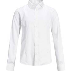 Baumwolle Hemden Jack & Jones Boy's Curved Hem Shirt - White/White (12151620)