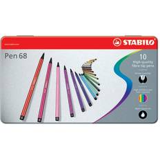 Wasserbasiert Pinselstifte Stabilo Pen 68 Brush in Metal Box 10-pcs