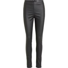 Vila Stretchy Coated Leggings - Black