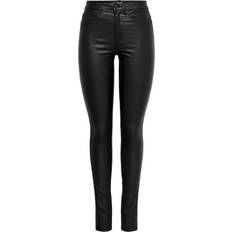Viskose Jeans Only Royal Hw Rock Coated Skinny Fit Jeans - Black