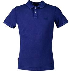 Superdry Organic Cotton Vintage Destroyed Pique Polo Shirt - Supermarine Navy