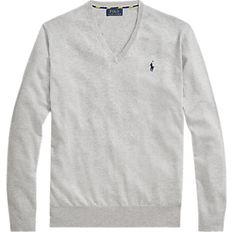 Polo Ralph Lauren Women's Pima Cotton V-Neck Sweater-Andover Cream/Navy