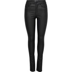 Only Anne Mid Coated Skinny Fit Jeans - Black/Black