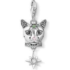 Thomas Sabo Cat Charm Pendant - Silver/Multicolour