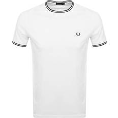 3XL - Baumwolle - Herren Oberteile Fred Perry Twin Tipped T-shirt - White