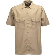 Beige - Herren Hemden Dickies Original Short Sleeve Work Shirt - Khaki