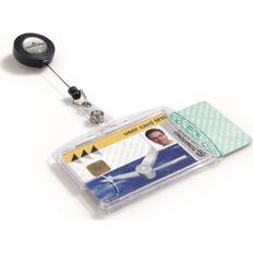 Durable Dual Security Pass Holder with Badge Reel 10-pack