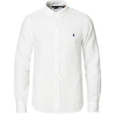 Herre - L Skjorter Polo Ralph Lauren Linen Button Down Shirt - White