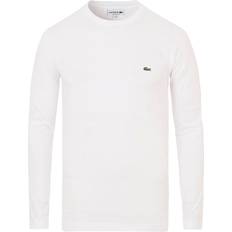 Lacoste Herre T-skjorter Lacoste Long Sleeve Crew Neck T-shirt - White