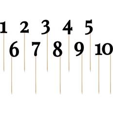 PartyDeco Decor Table Numbers Black 11-pack