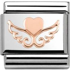 Nomination Composable Classic Link Heart with Wings Charm - Silver/Rose Gold