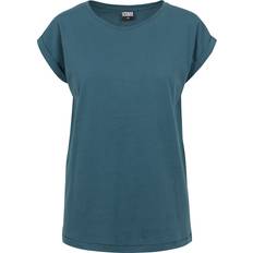 Blau - Damen T-Shirts Urban Classics Ladies Extended Shoulder Tee - Teal