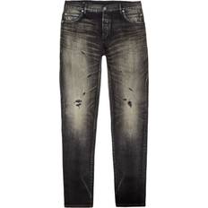 Balmain Slim-Cut Ripped Cotton Jeans - Black