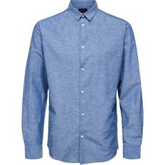 Herre - Lin Klær Selected Linen Shirt - Light Blue