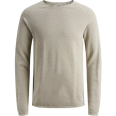 Beige - Herren Pullover Jack & Jones Hill Sweater - Oatmeal