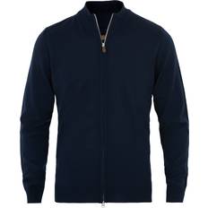 Stenströms Merino Zip Cardigan - Navy