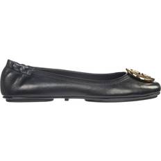 Black Low Shoes Tory Burch Minnie Travel Ballet Flat - Perfect Black/Gold