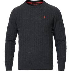 Morris Merino Cable O-Neck Sweater - Grey