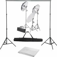 vidaXL Photo studio with Lights and Background 500x300cm White