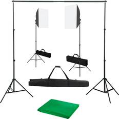 vidaXL Photo Studio with Softbox Lights and Background 600x300cm Green