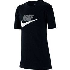 Baumwolle Oberteile Nike Older Kid's Sportswear T-shirt - Black/Light Smoke Gray (AR5252-013)