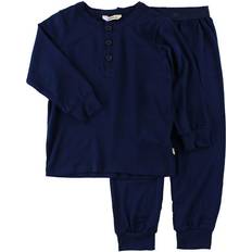 Viskose Nachtwäsche Joha Bamboo Pyjama Set - Navy Blue (51912-354-447)