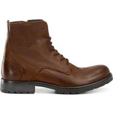 Jack & Jones Coat Leather Boots Brown/Cognac