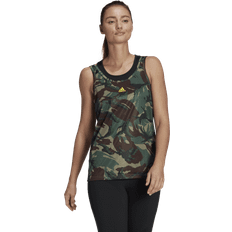 Adidas Aeroready Designed 2 Move Camouflage Print Tank Top Women - Green Oxide/Acid Yellow