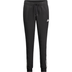 Adidas Dame Bukser Adidas Women's Essentials French Terry 3-Stripes Joggers - Black/White