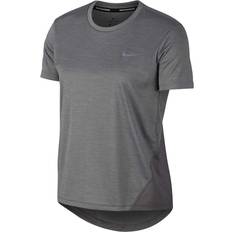 Nike Miler Short-Sleeve Running Top Women - Dark Grey Heather/Reflective Silver