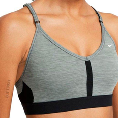 Nike Pro Indy Women's Light-support Padded Longline Sports Bra In Particle  Grey/ Metallic Silver