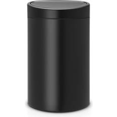 HANAMYA 8 Liter Slim Trash Can with Press Top Lid, Garbage Bin, for Home, Office, Bathroom, Black