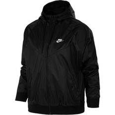 Black - Denim Jackets - Men Outerwear Nike Windrunner Hooded Jacket Men - Black/White