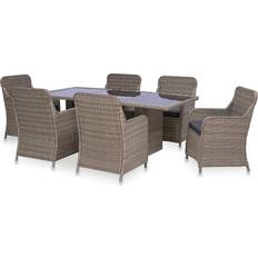 vidaXL 3057796 Patio Dining Set, 1 Table incl. 6 Chairs