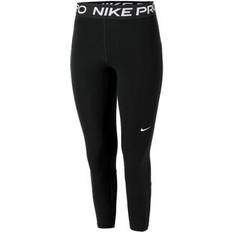 Polyester Leggings Nike Pro 365 Cropped Leggings Women - Black/White